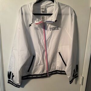 PINK Victoria's Secret White Utility Jacket with Black Accents